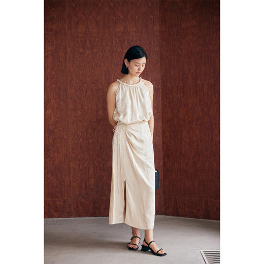 HeyDress新中式提花半身裙女夏季高腰系带设计感半裙气质缎面裙子 商品图1