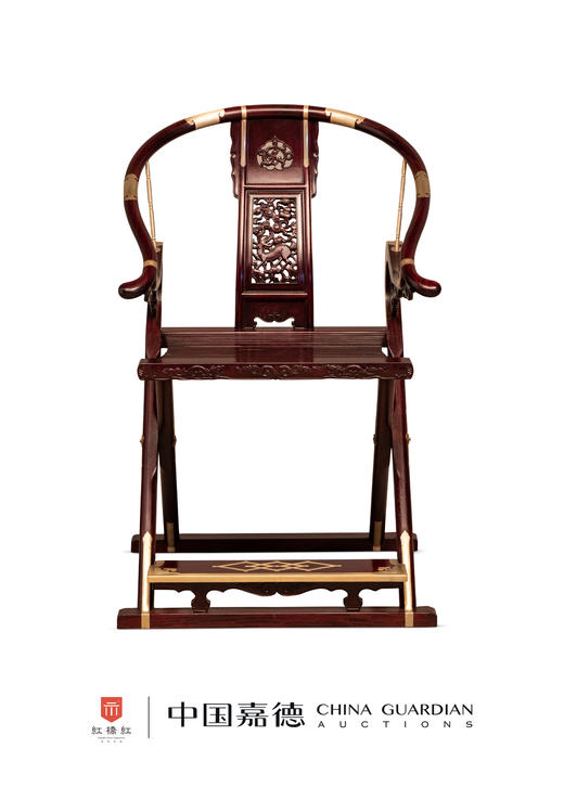 红桥红  家具严选  血檀（染料紫檀）赞比亚紫檀【木面 王款 麒麟纹交椅】 商品图0