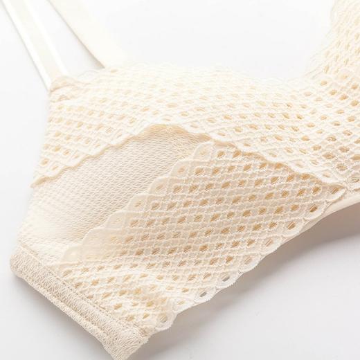 ARN-X067真丝透气法式文胸三角杯蕾丝交叉无钢圈薄款胸罩无痕性感蚕丝内衣 商品图3