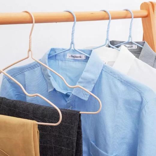 成人衣架浸塑铁丝加粗干湿两用无痕衣撑家用阳台晒晾衣挂衣服架子10个/扎 商品图2