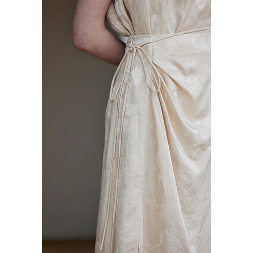 HeyDress新中式提花半身裙女夏季高腰系带设计感半裙气质缎面裙子 商品图3