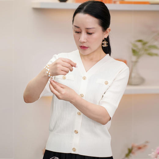 【小香风针织T】臣禾套头上衣9241050193【金猪甄选】 商品图0