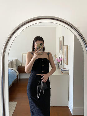 my tweed bow strap black