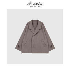 04-6潘依绣丁丁宠粉设计感极简风不规则斜襟宽松长袖外套 W-61293