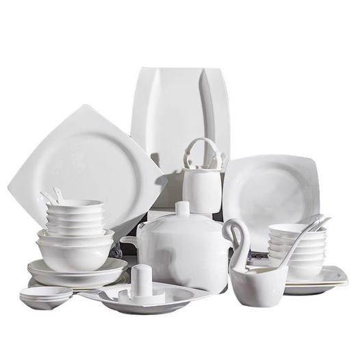 2023景德镇碗碟套装纯白釉下彩骨瓷白色高档餐具套装碗盘组合乔迁 商品图9