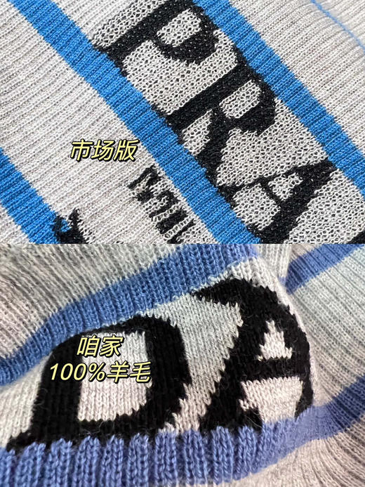Prada灰蓝撞色羊毛针织衫 商品图12
