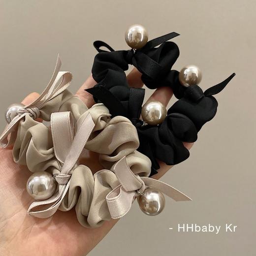 雀说 韩版大肠圈珍珠发饰高贵头绳时尚发绳高马尾皮筋百搭4ZF-31807 商品图0