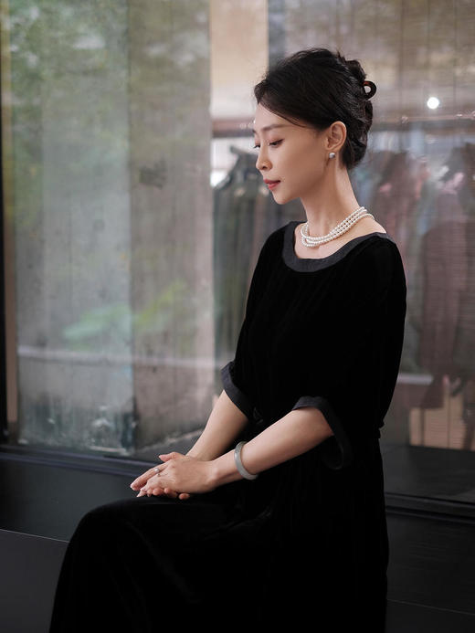 盛唐牡丹 |限量款/真丝丝绒宽松连衣裙(附赠丝绒腰带) 商品图7