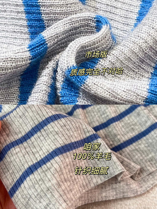 Prada灰蓝撞色羊毛针织衫 商品图13