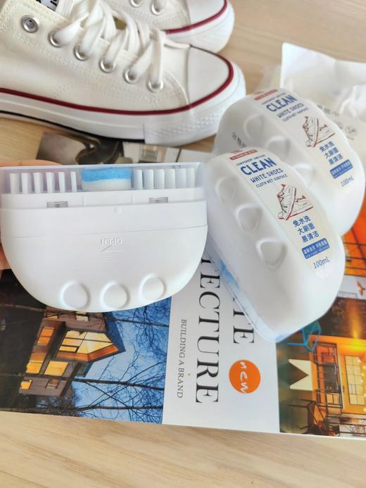 ❗ 3盒装！【白倍极小白鞋清洁剂100ml/盒】浓密鞋刷+海绵+清洁剂三合一，免浸泡，一刷一擦，顽固污渍，黑渍，发黄水渍都能轻松解决！ 商品图1