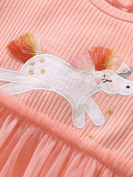 【可爱立体流苏装饰纱裙】Little maven 欧美风卡通女童裙子夏款透气公主裙儿童短袖连衣裙 商品图1