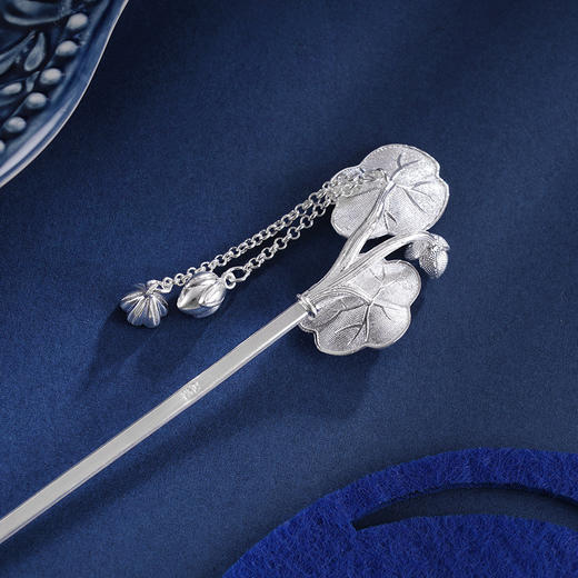 子佩集S990银【清河浮香】发簪【QFFZ008】荷花莲花2403 商品图3
