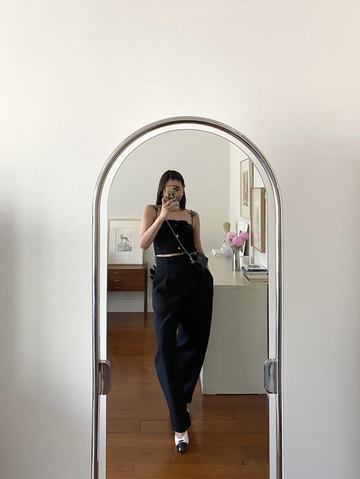 my tweed bow strap black 商品图2