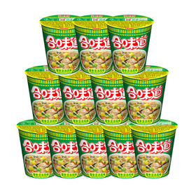 日清方便面 合味道 猪骨浓汤风味 77g*12杯整箱装 桶装速食泡面