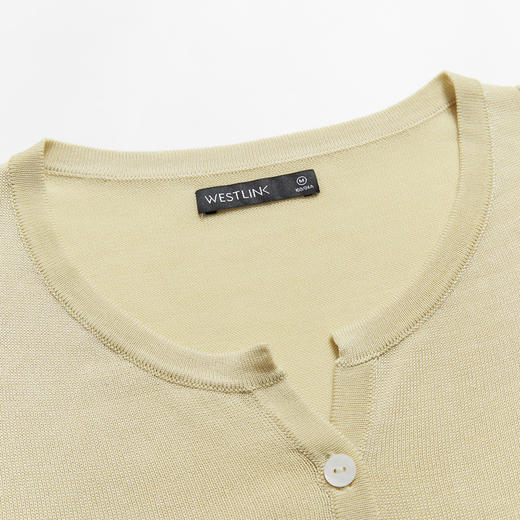 休闲天丝针织轻薄防晒衫女新款百搭外搭V领开衫外套V0440345 商品图5