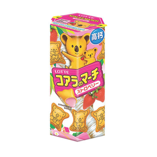 乐天LOTTE小熊饼干37克*6盒草莓味 商品图0