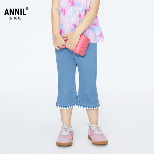 女童甜酷七分牛仔裤子新款安奈儿童装实体店同款XG426586 商品图0