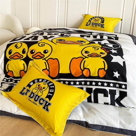 【麦上家居】全棉印花四件套-潮牌鸭（正版小黄鸭授权）MS 商品图3