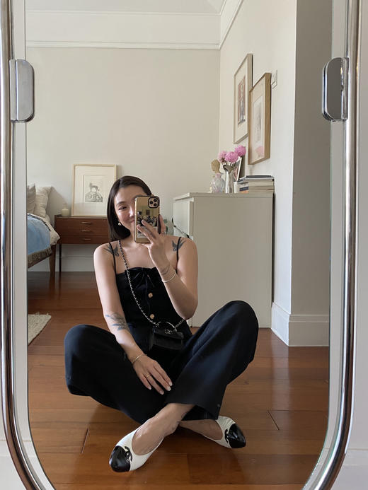 my tweed bow strap black 商品图1