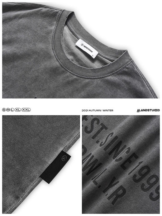 徐太浪美式复古水洗高街短袖t恤男vintage古着潮牌潮流夏季半袖潮 商品图3