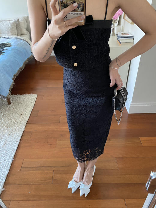 my tweed bow strap black 商品图7