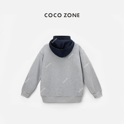 COCO ZONE 春季撞色连帽拼接长袖卫衣时尚休闲套头上衣 24C10320 商品图1