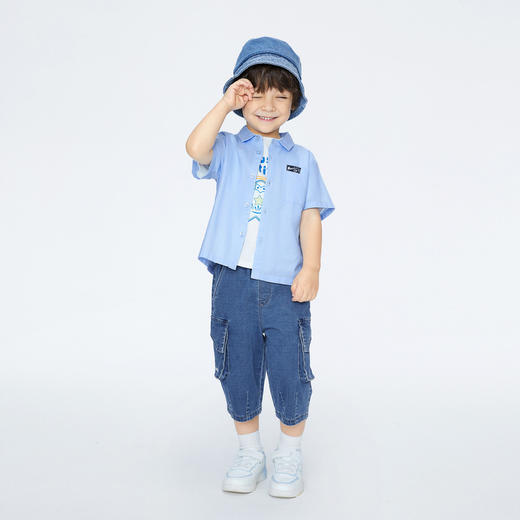 男童莱卡牛仔七分裤裤子夏季新款安奈儿童装实体店同款XB426565 商品图3