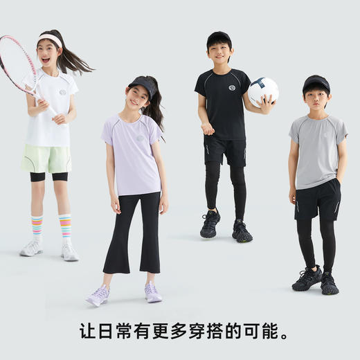 森林棠 24夏款儿童运动短袖反光衣T恤 商品图3