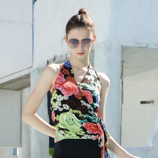 2024春夏新款花色挂脖S羽烟瑜伽背心 商品图1