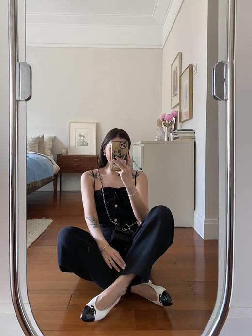 my tweed bow strap black 商品图4