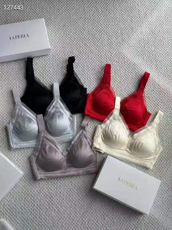 出口原单内衣Laperla桑蚕丝缎面蕾丝