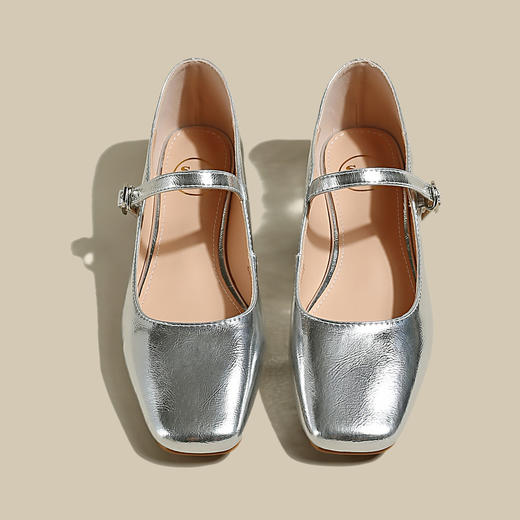 品质好货 | Safiya/索菲娅2024春夏气质高级感银色玛丽珍鞋 SF3311279 商品图1