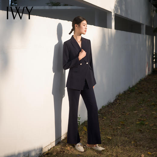 IWY/春季藏青色西装套装女宽松显瘦职业气质西服外套面试案场正装C13505+P33505 商品图3