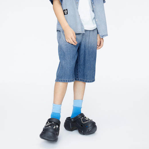 男童渐变泡芙软牛仔七分裤裤子新款安奈儿童装实体店同款AB426604 商品图2