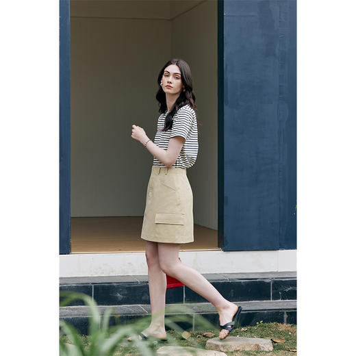 HeyDress工装半身裙女夏季高腰宽松直筒A字半裙休闲百搭显瘦裙子 商品图2