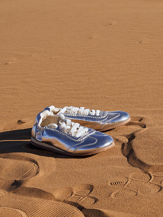 FAYTOBE 早春新品芭蕾复古德训经典慵懒慢跑鞋真皮手工抽褶松紧系带休闲鞋 商品图6