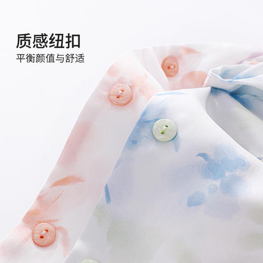 【商场同款】熳洁儿 缎面绸女士家居服开衫短袖长裤春夏24203116 商品图4