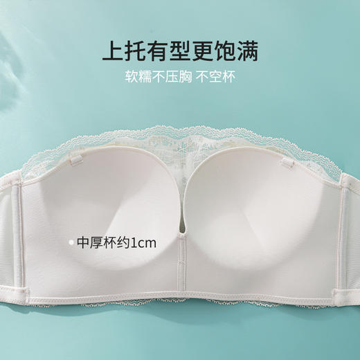 【商场同款】熳洁儿抹胸文胸蕾丝可拆肩带无钢圈防滑隐形AB通杯24201515 商品图1