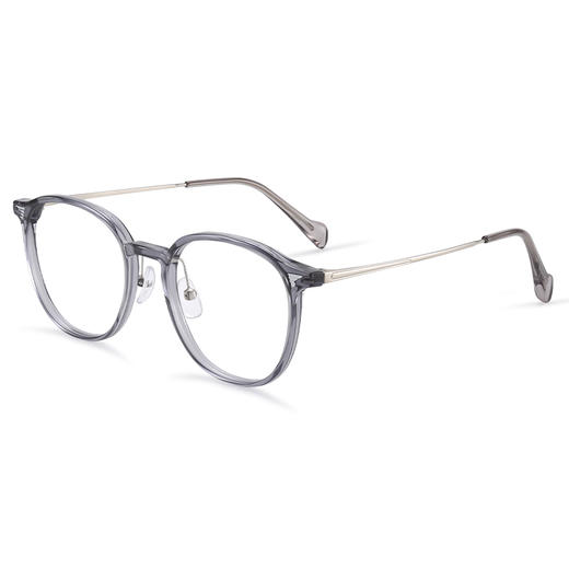 普莱斯01247光学镜框 清透椰子灰 百搭方圆型  合金+TR材质 三色可选 商品图0