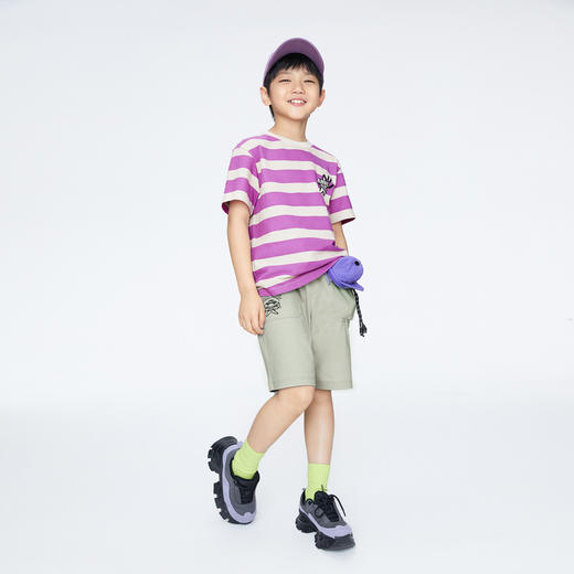 男童透气舒爽条纹T圆领短袖上衣新款安奈儿童装实体店同款AB421742 商品图3
