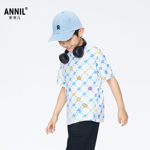 男童弹力保型短袖T恤圆领夏季新款安奈儿童装实体店同款AB421735 商品图1