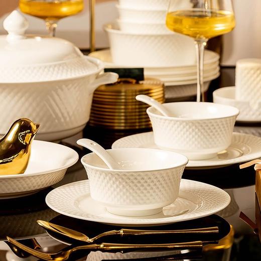 物生物碗碟套装家用纯白北欧景德镇骨瓷碗盘碗具陶瓷2023新款餐具 商品图4