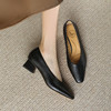 品质好货 | Safiya/索菲娅2024春新款通勤百搭羊皮粗跟单鞋 SF41111706 商品缩略图1