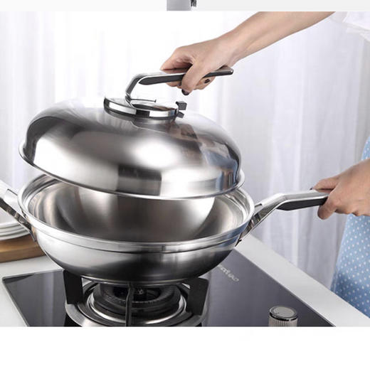 雷萨系列五层钢32cm单柄炒锅带钢盖 商品图2