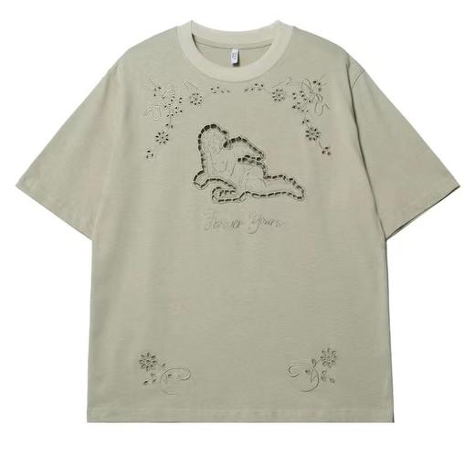 T226天使休闲情侣男士夏季宽松印花设计师圆领街头男女同款T恤 商品图0