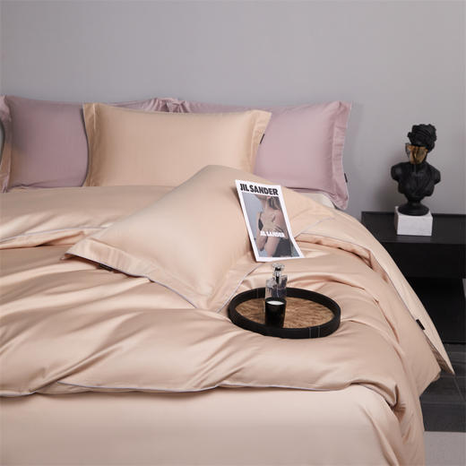 【麦上家居】纯色双拼极品长绒棉四件套MS 商品图1