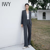 IWY/高端复古蓝灰色西装套装女气质设计师款收腰系带西服经理通勤C14230+P34230 商品缩略图2