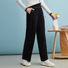 EITIE爱特爱通勤高腰显瘦直筒垂坠黑色松紧腰长裤24夏季新款B2405306 商品缩略图3