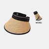 女神防晒帽大檐草帽2024新款防紫外线太阳帽子夏季可卷空顶遮阳帽 商品缩略图8