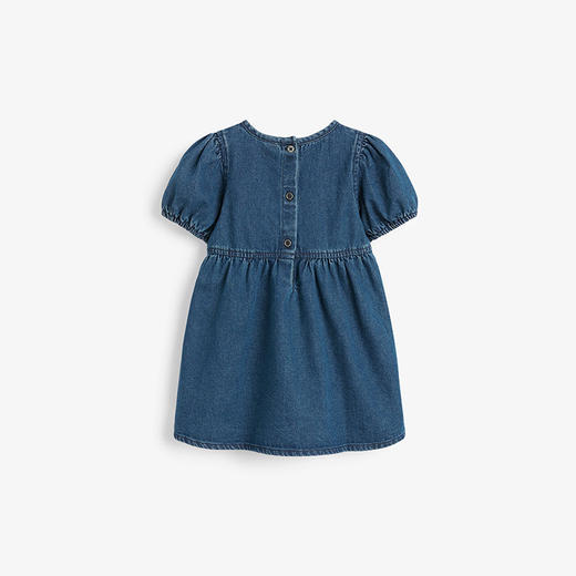 【简洁时髦 柔软舒适】Little maven儿童牛仔裙 2023夏季欧美公主裙 纯色圆领女童连衣裙 商品图2